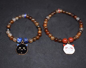 Conjunto de pulseras de dragón a juego con lapislázuli y jaspe