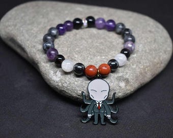 Slenderman Labradorite & Amethyst bracelet