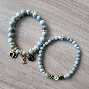 Picasso Jasper (map stone) horoscope crystal bracelet & anklet set