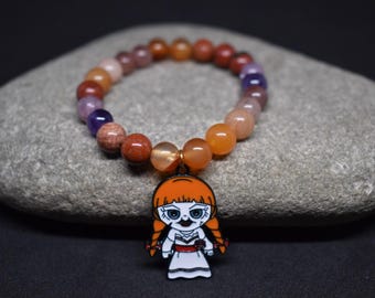 Pulsera de cuentas de cristal Anabelle con cornalina que brinda protección y nutrición