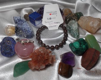 Pulsera de cristal de obsidiana copo de nieve