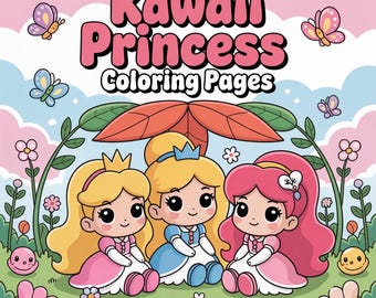 Kawaii Princess Coloring Pages: Chibi Style (PDF Download), Princess Coloring Book - (Buy 1 Get 1 Free - Super attractive), Download PDF
