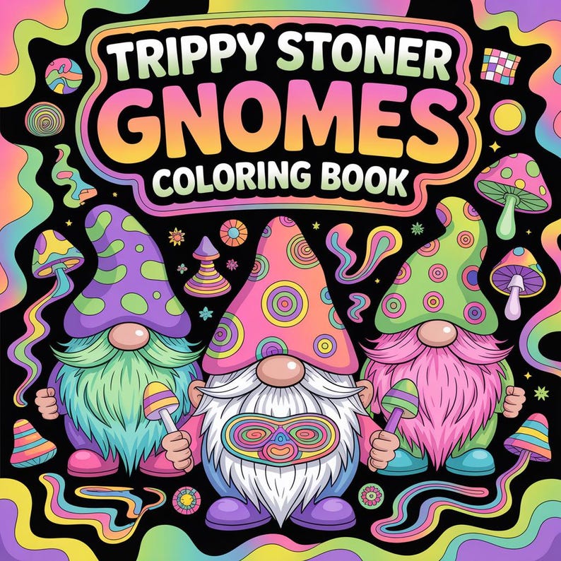 Trippy Stoner Gnomes Coloring Book: Funny Adult Relaxation (PDF ...