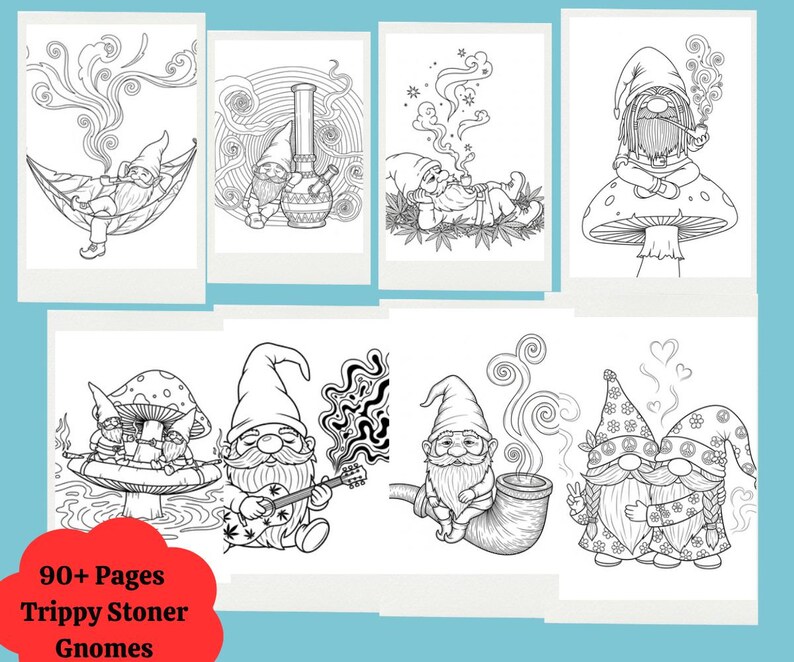 Trippy Stoner Gnomes Coloring Book: Funny Adult Relaxation (PDF ...