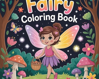 90 Fairy Coloring Pages: Fantasy Coloring Book (PDF Pattern), Cute Fairy Coloring Book - (Buy 1 Get 1 Free - Super attractive), Download PDF