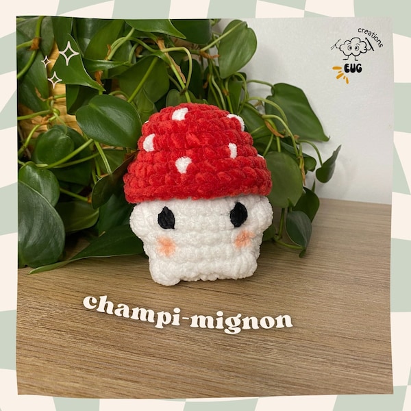 Peluche crochet champignon mignon, plushie cute mushroom