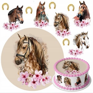 Essbar Pferd Horse Pferde Zuckermasse Tortenaufleger Torte Tortenbild Esspapier oder Fondant