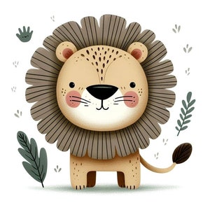 Edible Lion 14 cm Sugar Paste Cake Topper Cake Image Fondant (L01)