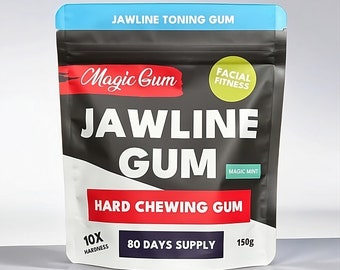 Magic Gum -10x Harder Than Normal Chewing Gum-Define Your Jawline, Tone Face, Enhance Jawline-Hard Chewing Gum for Jawline-2.5 Months Supply