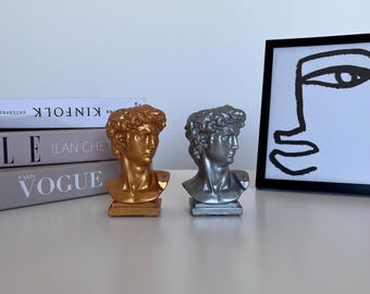 David Bust Gold and Silver Planter | Statue Planter | Decorative Vase | Home Decor | Art Sculpture