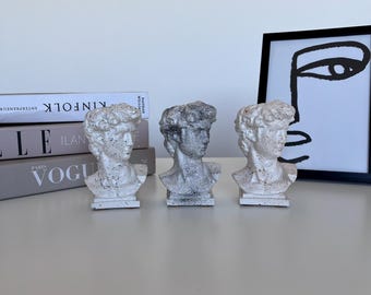 David Statue Planter, White Plaster Decorative Vase, Home Decor