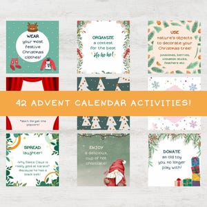 42 Advent Activity Cards For Kids - Advent Calendar - Christmas Activities