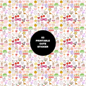 Cute stickers, PDF Cute stickers, Stickers for you, 53 Cute stickers.