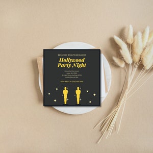Hollywood Certificate Template | Gold Border | Customizable Award | Instant Download | Printable and Editable Certificate Template