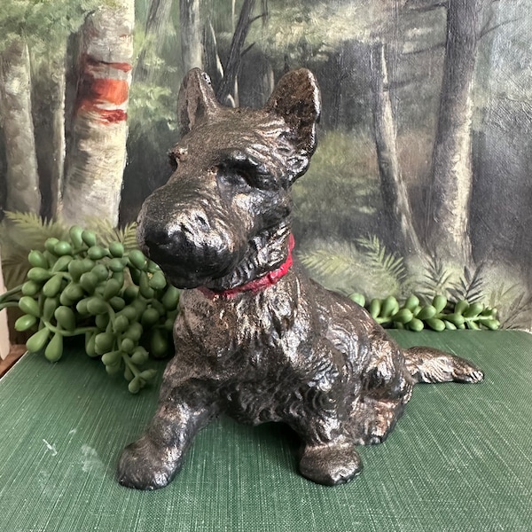 Antique 1900’s Cast Iron Hubley Scottish Terrier Dog Doorstop