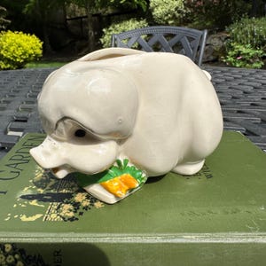 Vintage McCoy Pig Planter with Cold Painted Details, Unmarked, circa 1940’s, Made in USA