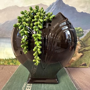 Vintage Glossy Black Hobbyist Art Deco Style Large Vase