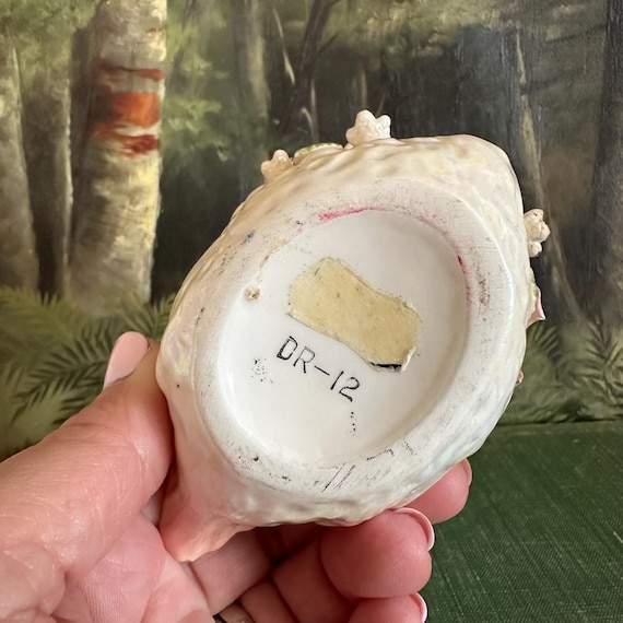 Vintage Norcrest Small Porcelain Pink Swan With Applied Flowers