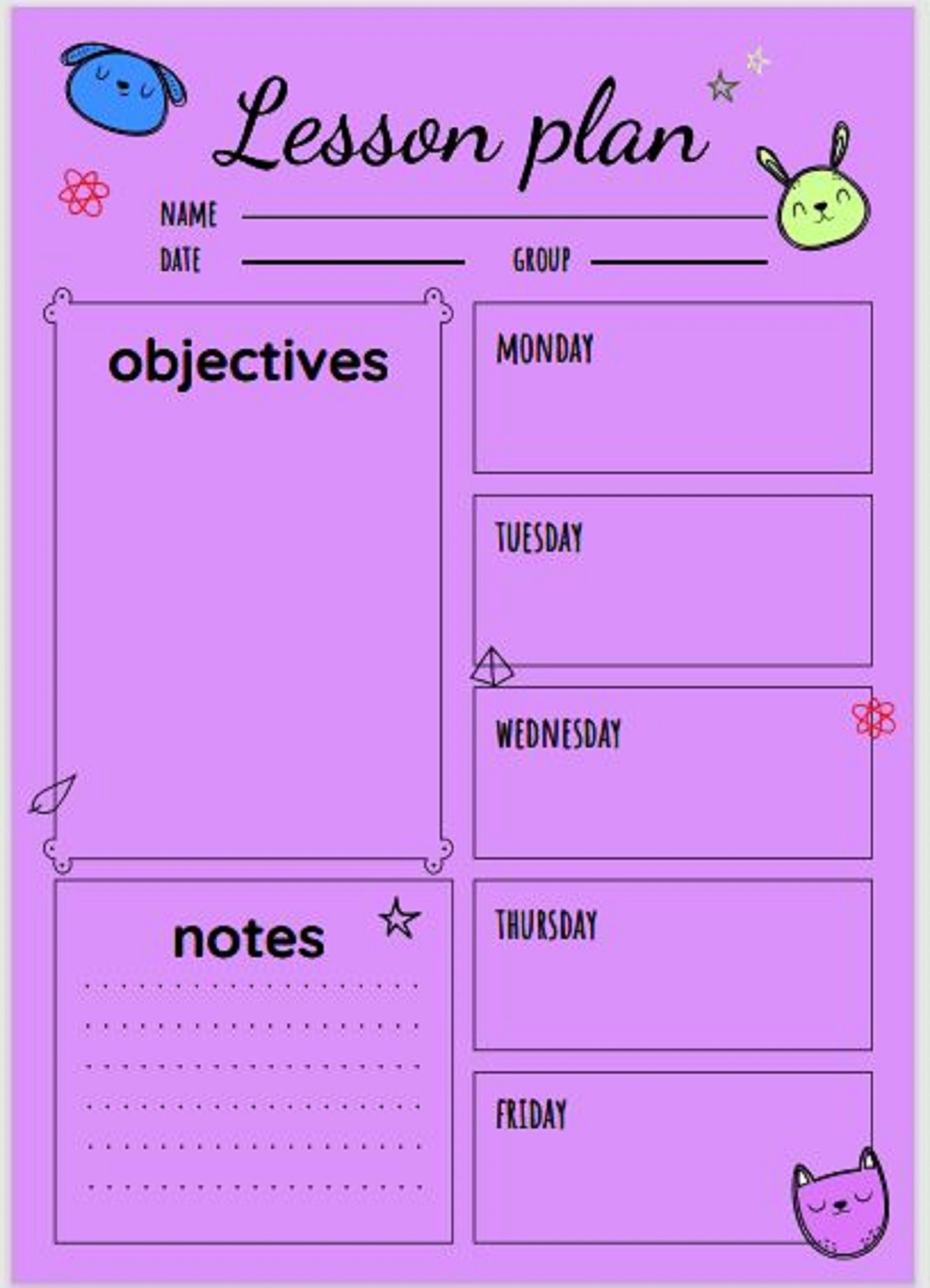 Teacher Lesson Plans Etsy