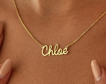 14K Gold Personalized Name Necklace , Personalized Jewelry , Gold Necklace , Custom Name Necklace , Kids Name Necklace , Gold Chain Necklace