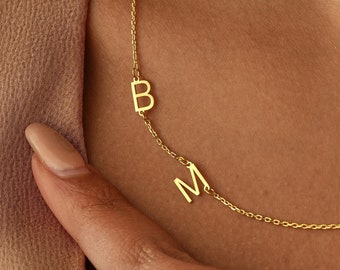 14K Gold Personalisierte Anfangshalskette, Benutzerdefinierte Namenskette, Buchstabenhalskette, Benutzerdefinierte Halskette, handgemachte Halskette, Muttertagsgeschenke