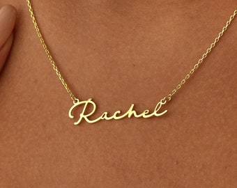 14K Gold Namenskette, Personalisierter Schmuck, Namensschild Halskette, Personalisierter Namensschmuck, Personalisierte Namenskette, Mama Halskette, Kinder Halskette