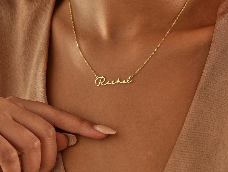 14K Gold Name Necklace , Personalized Jewelry , Nameplate Necklace , Custom Name Jewelry , Custom Name Necklace,Mama Necklace ,Kids Necklace image 4