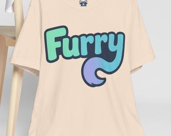 Furry Tail Logo T-Shirt, Furry Fandom Pride Tee, Unisex Fursona Shirt, Gift For Furries