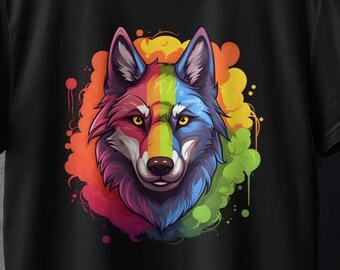 Pride Wolf LGBTQ+ T-shirt Pride Unisex Top Mens Adult Tee Shirt For Womens, Furry Gift