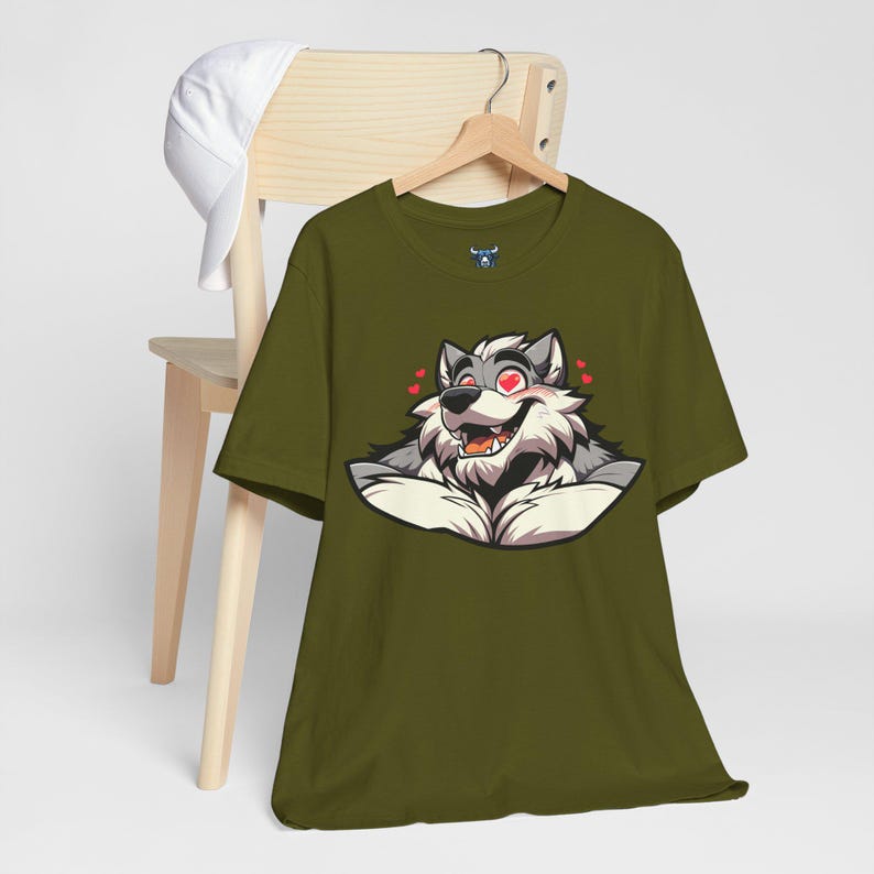 Lovestruck Muscular Werewolf T-Shirt, Furry Shirt, Wolf Fursona Pride Top, Furry Canine Tee, Gift for Furries and Werewolf Fans image 7