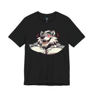 Lovestruck Muscular Werewolf T-Shirt, Furry Shirt, Wolf Fursona Pride Top, Furry Canine Tee, Gift for Furries and Werewolf Fans image 4