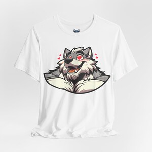 Lovestruck Muscular Werewolf T-Shirt, Furry Shirt, Wolf Fursona Pride Top, Furry Canine Tee, Gift for Furries and Werewolf Fans image 3