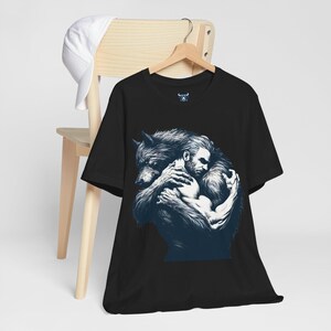 Man and Werewolf T-shirt Pride Unisex Top Mens Adult Tee Shirt Gift For Womens, Gay Werewolf Top, Gift for Monster Fans, LGBTQ Inclusive image 16