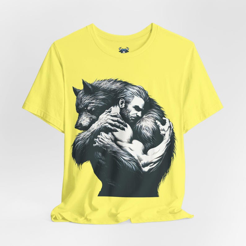 Man and Werewolf T-shirt Pride Unisex Top Mens Adult Tee Shirt Gift For Womens, Gay Werewolf Top, Gift for Monster Fans, LGBTQ Inclusive image 15
