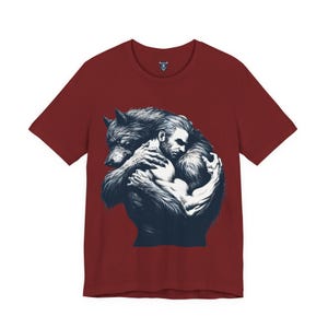 Man and Werewolf T-shirt Pride Unisex Top Mens Adult Tee Shirt Gift For Womens, Gay Werewolf Top, Gift for Monster Fans, LGBTQ Inclusive image 12