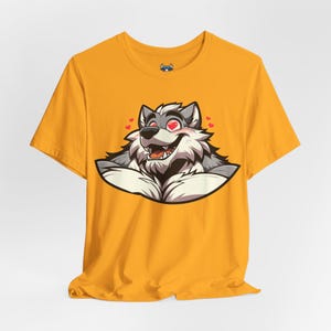 Lovestruck Muscular Werewolf T-Shirt, Furry Shirt, Wolf Fursona Pride Top, Furry Canine Tee, Gift for Furries and Werewolf Fans image 8