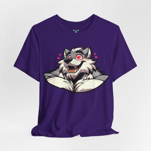 Lovestruck Muscular Werewolf T-Shirt, Furry Shirt, Wolf Fursona Pride Top, Furry Canine Tee, Gift for Furries and Werewolf Fans image 10