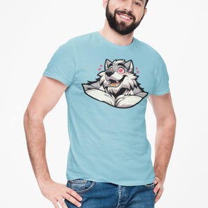 Lovestruck Muscular Werewolf T-Shirt, Furry Shirt, Wolf Fursona Pride Top, Furry Canine Tee, Gift for Furries and Werewolf Fans image 2