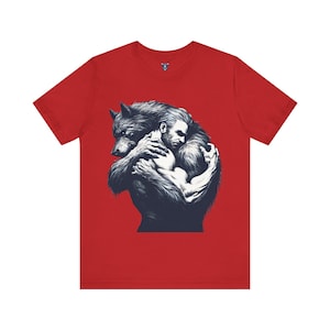 Man and Werewolf T-shirt Pride Unisex Top Mens Adult Tee Shirt Gift For Womens, Gay Werewolf Top, Gift for Monster Fans, LGBTQ Inclusive image 14