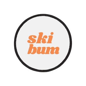 Iron-On Patches - Ski Bum Patch for Ski Bag or Ski Jacket - Skier Gift, Winter Sports Badge, Snow Lover Accessory, Mountain Adventure