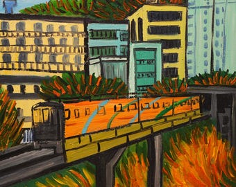 City View Oil Painting 20X24 inch Hand-Painted Canvas  | Van Gogh Style | Unique Impressionist Painting