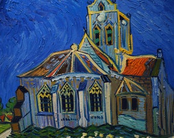 Hand-Painted Van Gogh "Church at Auvers" Oil Painting Reproduction