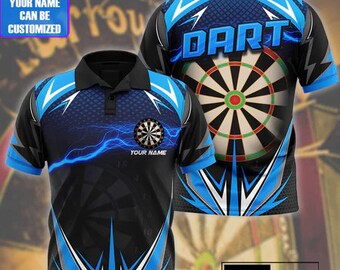 Dart Player Custom Polo - Personalized Name, Funny Dart Lover Shirt, Unique Gift for Sports Fans