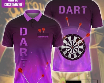 Personalized Dart Fire Polo for Darts Players - Unique Dart Game Apparel, Ideal Gift for Dart Game Lovers, Great Gift Idea