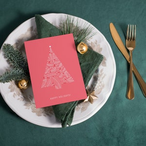 Happy Holidays Christmas Tree Card Digital Download Printable