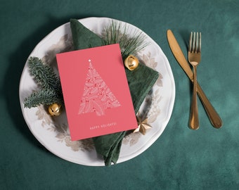 Joyeuses Fêtes Carte d’arbre de Noël Téléchargement numérique Imprimable