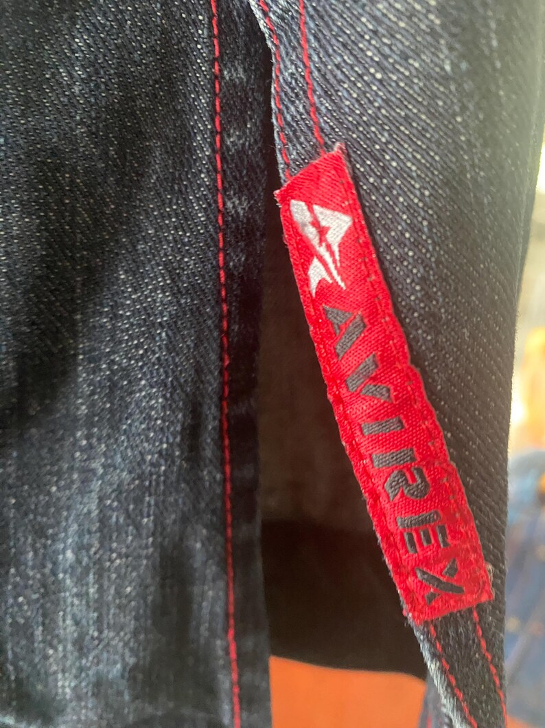 Vintage Avirex Oversized Denim Jacket XL | Y2K Embroidered Streetwear Trucker image 7