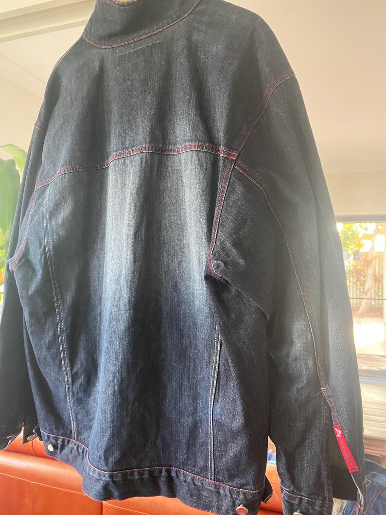 Vintage Avirex Oversized Denim Jacket XL | Y2K Embroidered Streetwear Trucker image 4