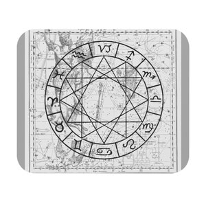 Carte d'astrologie vintage | Tapis de souris (rectangle)