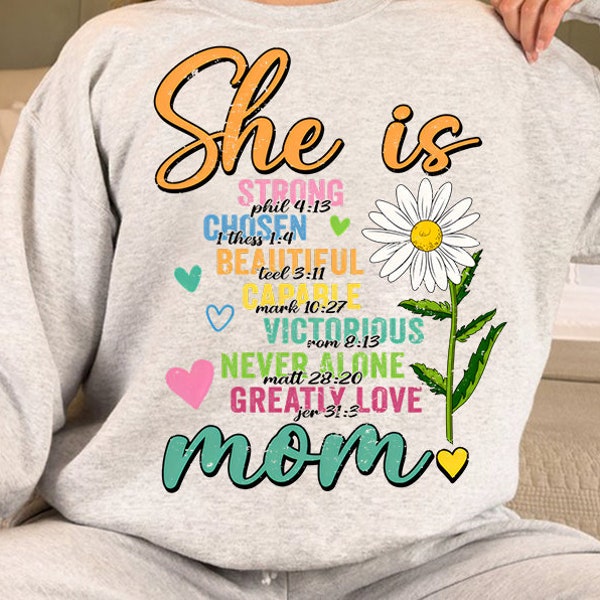 She is Mom PNG, Floral Mom PNG, Blessed Mom Png, Mom Dalmatian Dots, Mom Life Png, Mother's Day Png,Mom Png,Gift for Mom,Retro Mama Quotes